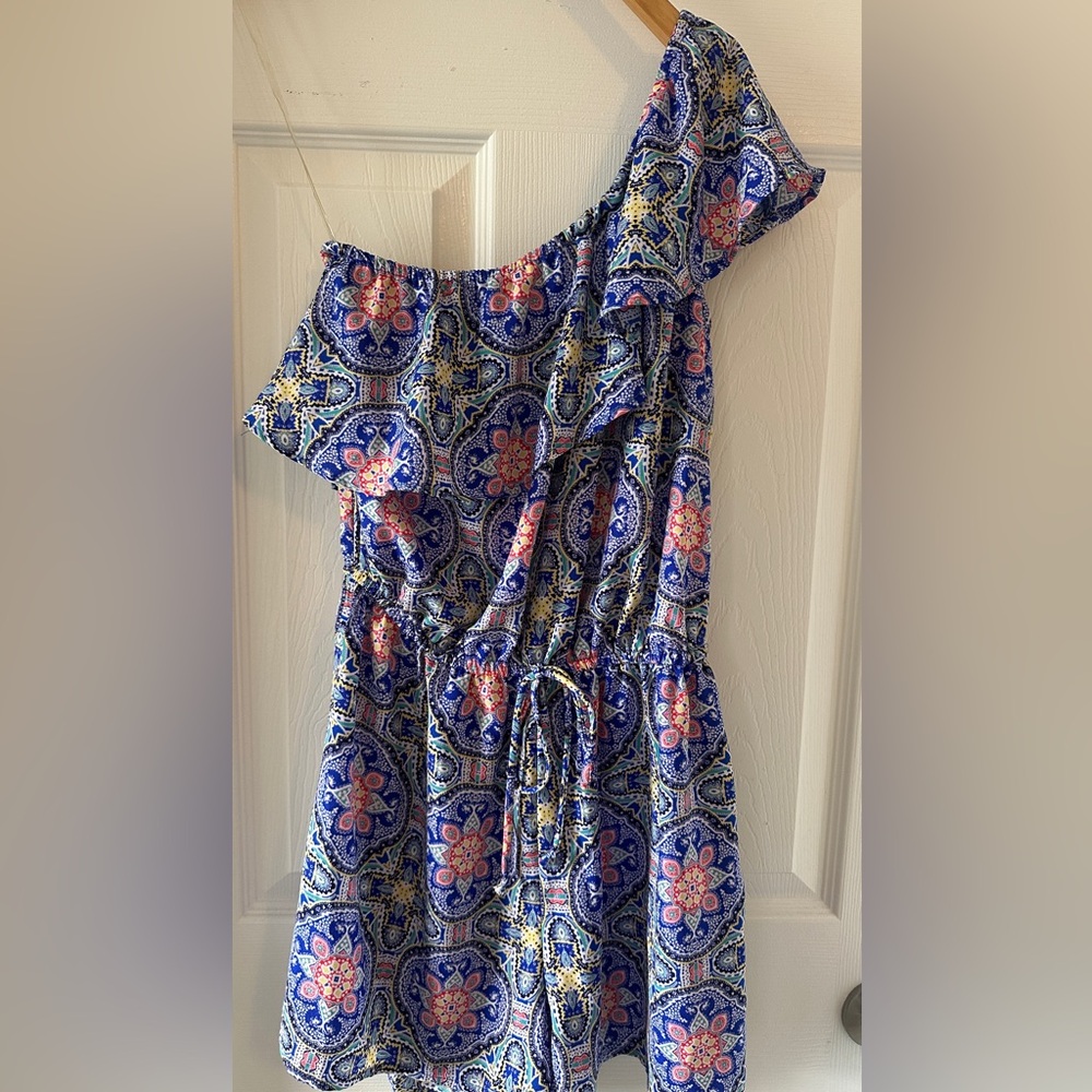 BeBop Bright Print One-Shoulder Romper Size Medium